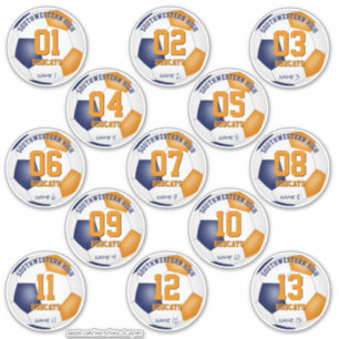 blue orange kids soccer team colours set of 13