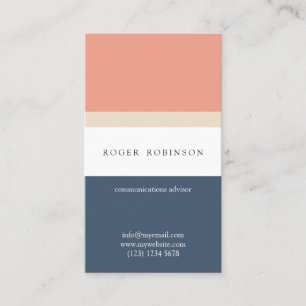 Blue orange minimal modern elegant nautical design business card
