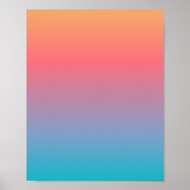 Blue Orange Ombre Poster (Front)