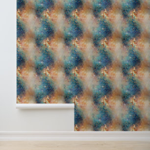 Blue Orange Peacock Wallpaper