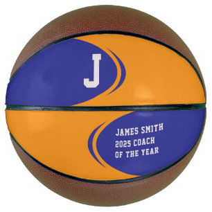 Blue Orange Personalised Basketball