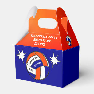 Blue, Orange Personalised, Volleyball Favour Boxes