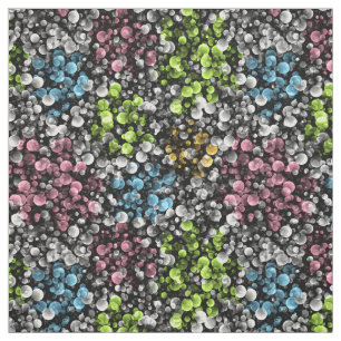 Blue Orange Pink Lime Green Polka Dots Pattern Fabric