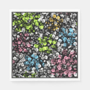 Blue Orange Pink Lime Green Polka Dots Pattern Napkin