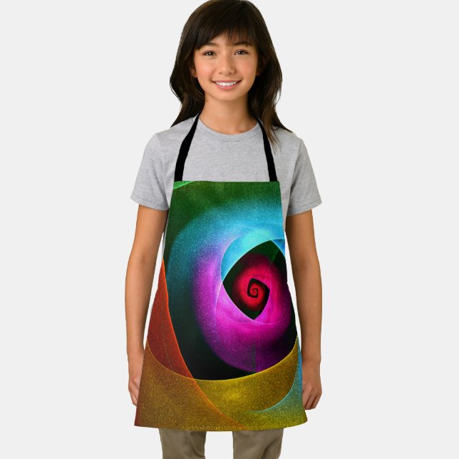 Blue Orange Pink Modern Abstract Art Pattern #24 Apron (Insitu)