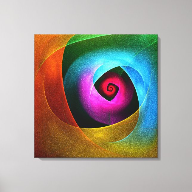 Blue Orange Pink Modern Abstract Art Pattern #24 Canvas Print (Front)