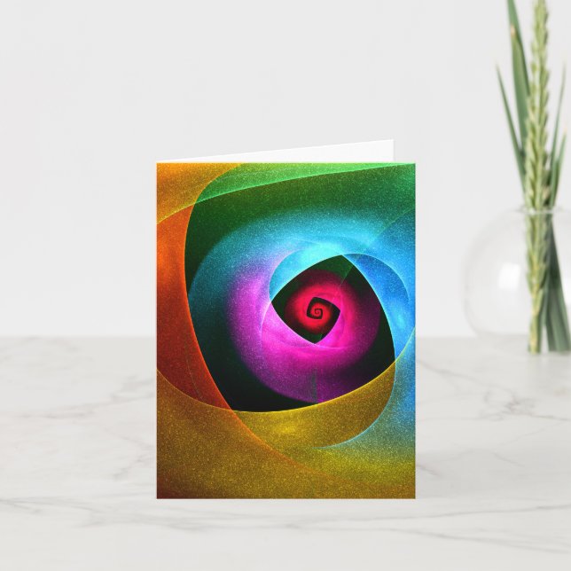 Blue Orange Pink Modern Abstract Art Pattern #24 Card (Front)