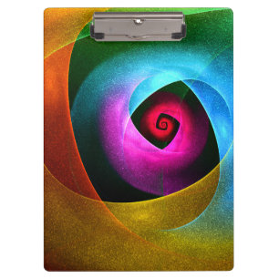 Blue Orange Pink Modern Abstract Art Pattern #24 Clipboard