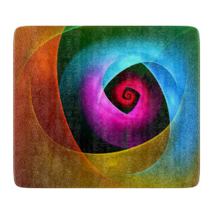 Blue Orange Pink Modern Abstract Art Pattern #24 Cutting Board