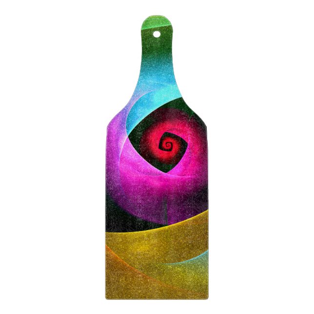 Blue Orange Pink Modern Abstract Art Pattern #24 Cutting Board (Front)