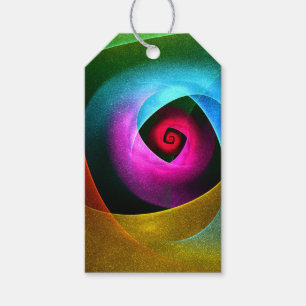 Blue Orange Pink Modern Abstract Art Pattern #24 Gift Tags