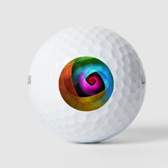 Blue Orange Pink Modern Abstract Art Pattern #24 Golf Balls (Front)