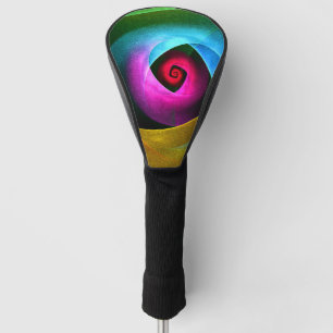Blue Orange Pink Modern Abstract Art Pattern #24 Golf Head Cover