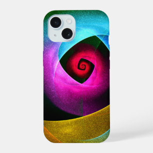 Blue Orange Pink Modern Abstract Art Pattern #24 iPhone 15 Case