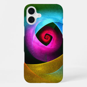 Blue Orange Pink Modern Abstract Art Pattern #24 iPhone 16 Plus Case