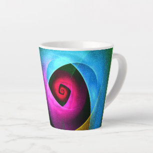 Blue Orange Pink Modern Abstract Art Pattern #24 Latte Mug