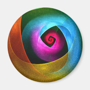 Blue Orange Pink Modern Abstract Art Pattern #24 Magnet
