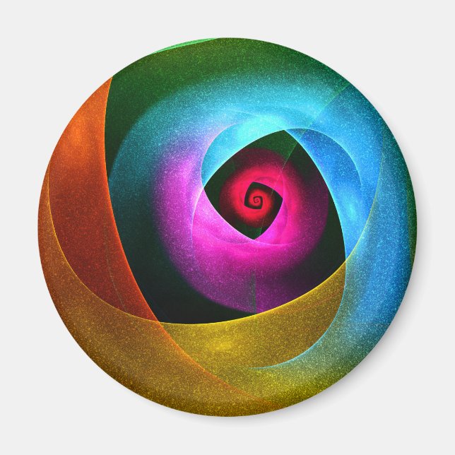 Blue Orange Pink Modern Abstract Art Pattern #24 Magnet (Front)