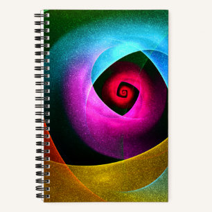 Blue Orange Pink Modern Abstract Art Pattern #24 Notebook