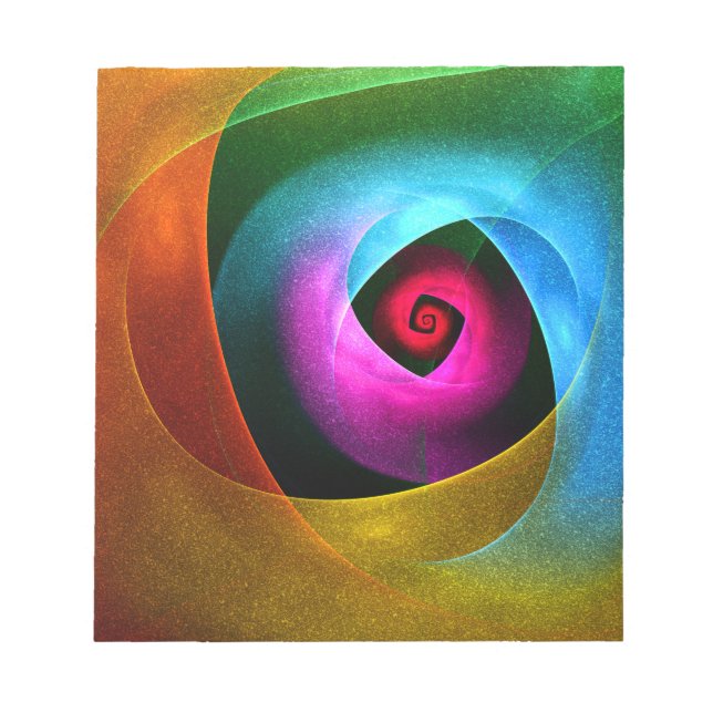 Blue Orange Pink Modern Abstract Art Pattern #24 Notepad (Front)