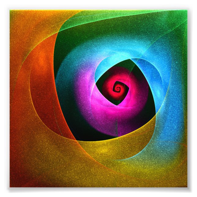 Blue Orange Pink Modern Abstract Art Pattern #24 Photo Print (Front)