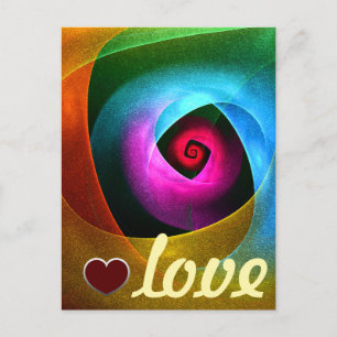 Blue Orange Pink Modern Abstract Art Pattern #24 Postcard