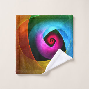 Blue Orange Pink Modern Abstract Art Pattern #24 Wash Cloth