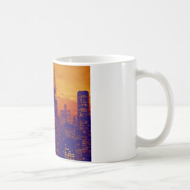 Blue Orange Pop Art New York City Coffee Mug (Right)