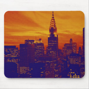Blue Orange Pop Art New York City Mouse Mat