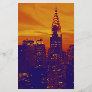 Blue Orange Pop Art New York City Stationery