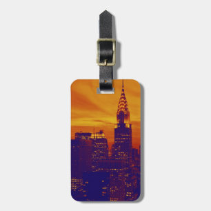 Blue Orange Pop Art New York City Travel Bag Tag