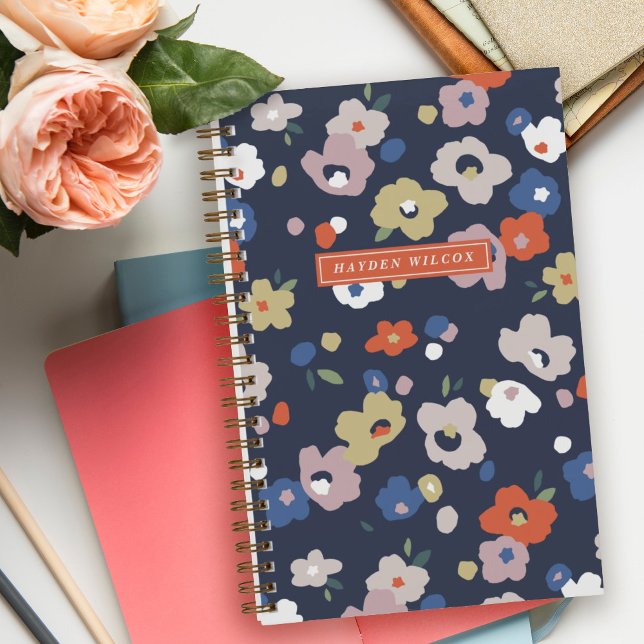 Blue Orange Purple Floral Spiral-Bound Notebook (Creator Uploaded)