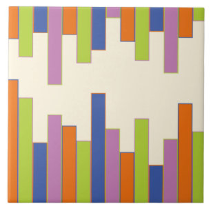 Blue, Orange, Purple, Green and Cream Rectangles Tile