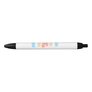 blue orange rainbow baby add name text black ink pen