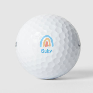blue orange rainbow baby add name text golf balls
