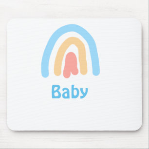 blue orange rainbow baby add name text mouse mat