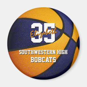 blue orange school basketball team colours magnet