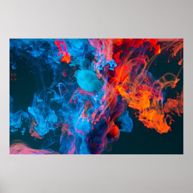 BLUE & ORANGE SMOKE POSTER (Front)