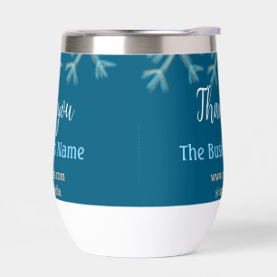 Blue orange snowflakes add business name christmas