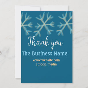 Blue orange snowflakes add business name christmas invitation