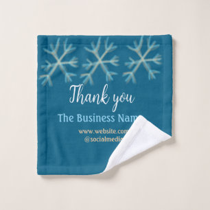 Blue orange snowflakes add business name christmas wash cloth