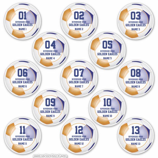 blue orange soccer team colours gifts 13 custom (Front)
