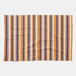 Blue Orange Striped Kitchen Towel