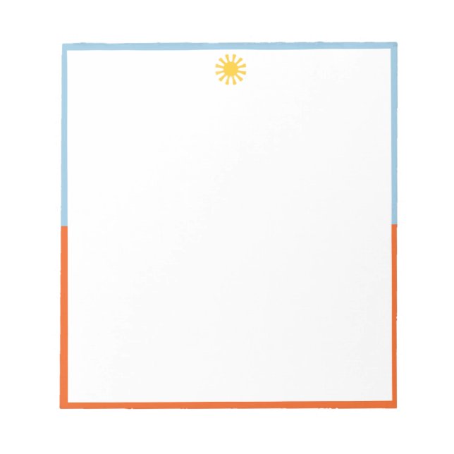 Blue Orange Sunburst Notepad (Front)