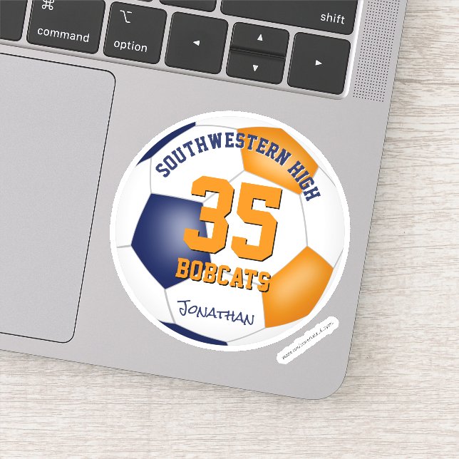 blue orange team colours boys girls soccer (Detail)