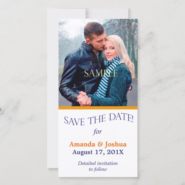 Blue Orange Template Save the Date Wedding (Front)
