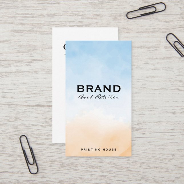 Blue Orange Texture Blend Background Business Card (Front/Back In Situ)