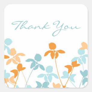 Blue Orange Thank You Wedding Envelope Seals