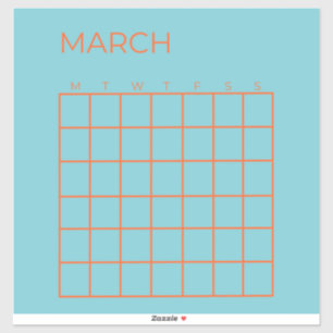 Blue Orange Tosca March Undated Calendar Planner