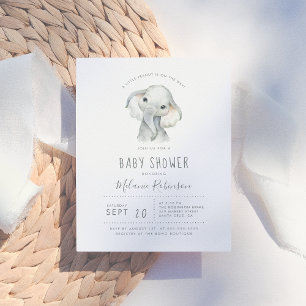 Blue & Orange Tribal Pattern Elephant Baby Shower Invitation Postcard